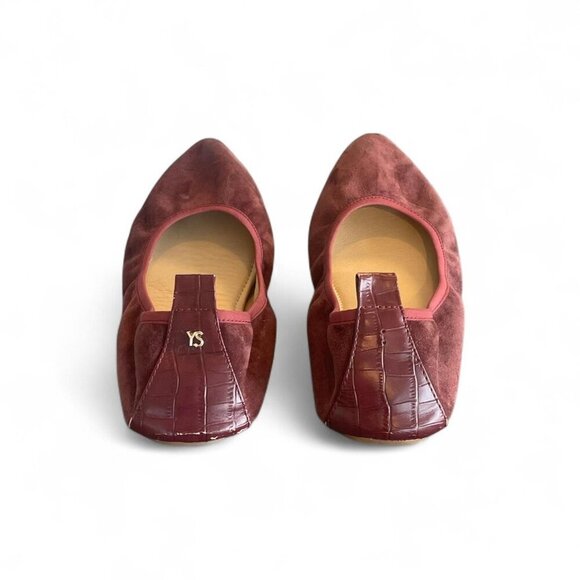 Kosi Amara Burgundy Suede Pointed Toe Flats | Womens Size 8.5/39 - Picture 3 of 4